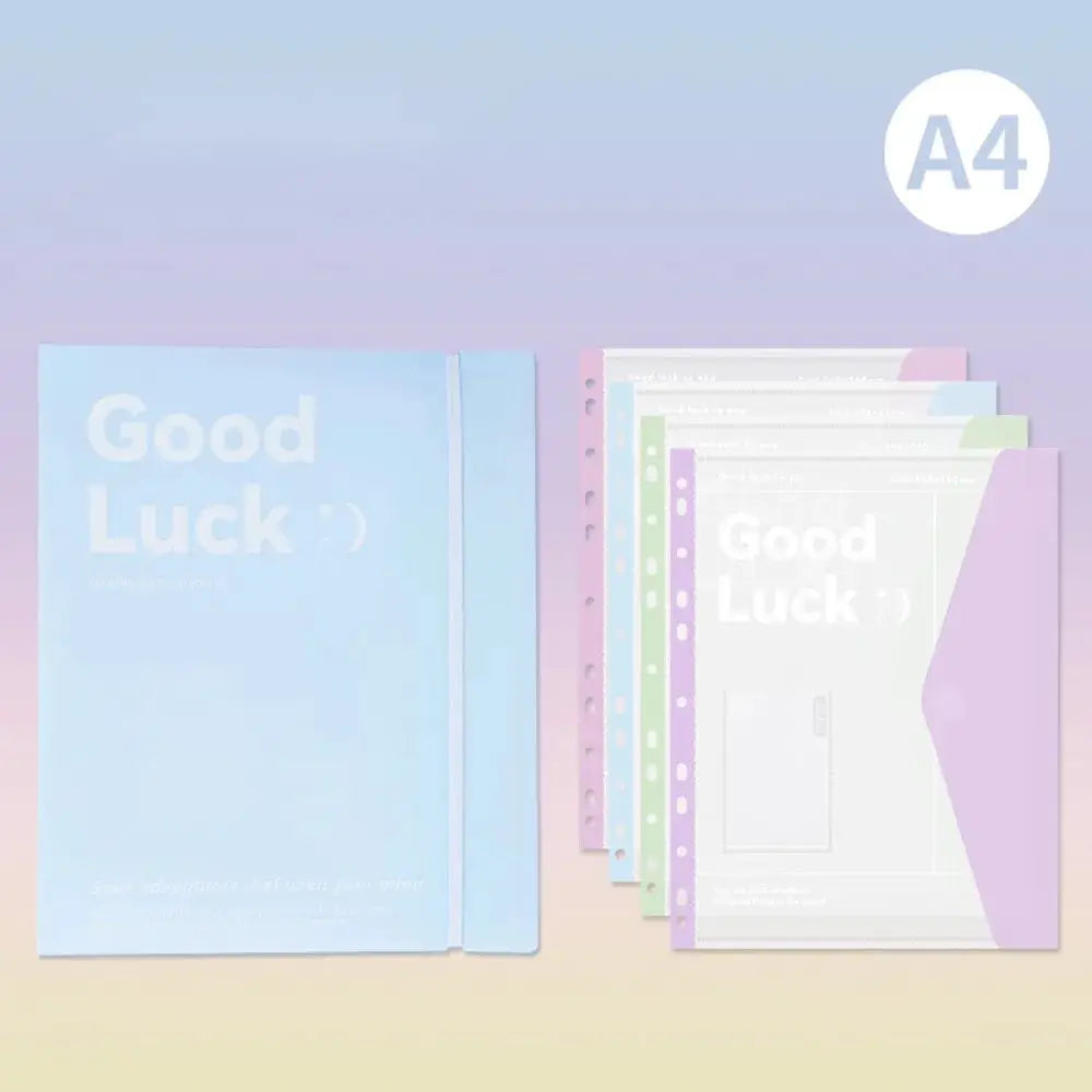 INS Style A4 file folder set with transparent detachable data book and pastel dividers by Simples Market