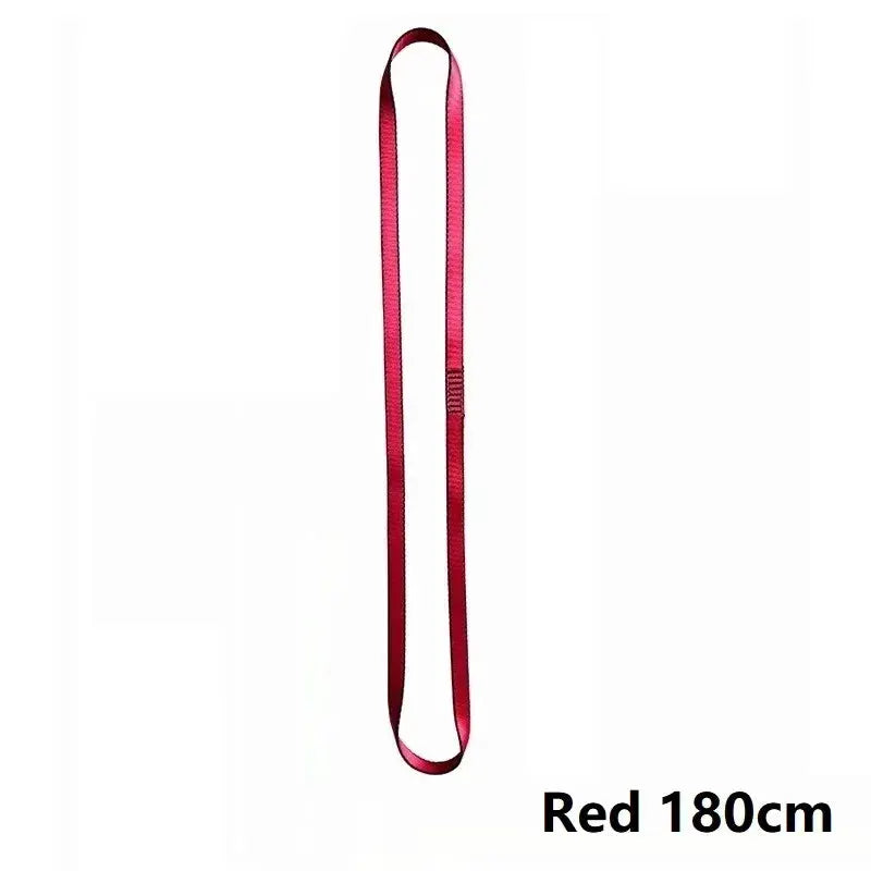 Red 180cm rock climbing sling belt, high-strength polyester wearable safety strap