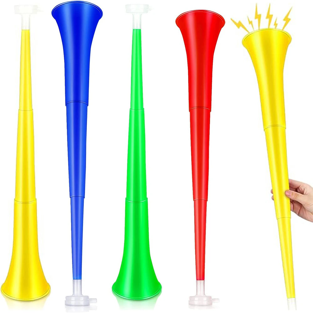 4 Pack 24 Inch Collapsible Stadium Horn Vuvuzela Noisemakers