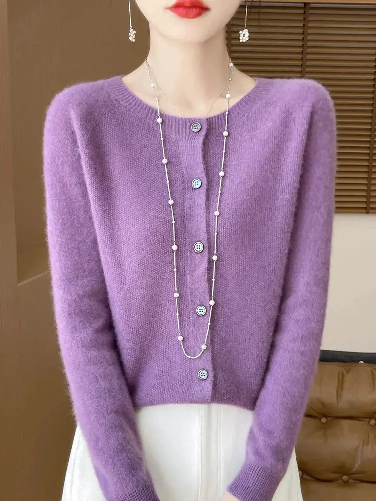 Everluxe Merino Wool Cardigan For Women With One Hundred Percent Australian Merino Softness For Autumn And Winter