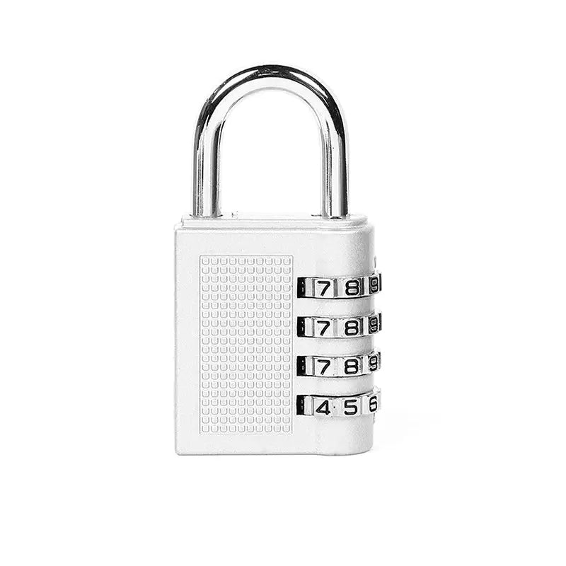 Simples Market zinc alloy 4-digit combination luggage padlock, silver, mechanical waterproof lock