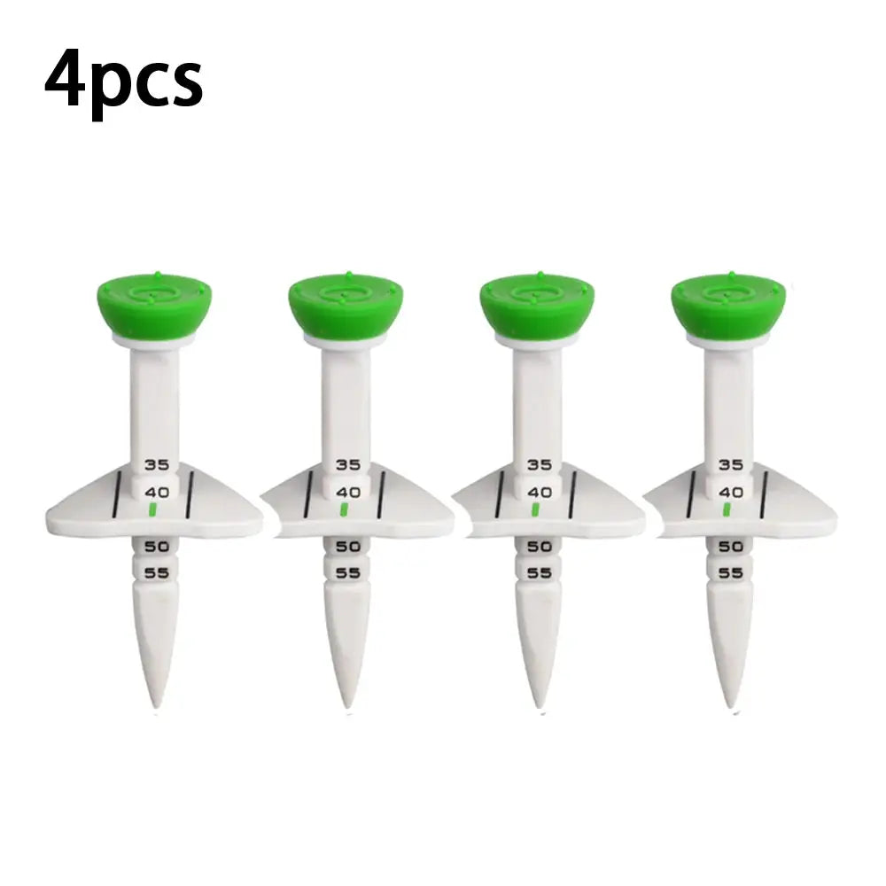 4 Pieces Adjustable Height 33 to 55mm Rubber Golf Tee Training Accessories for Practice and Swing Drills