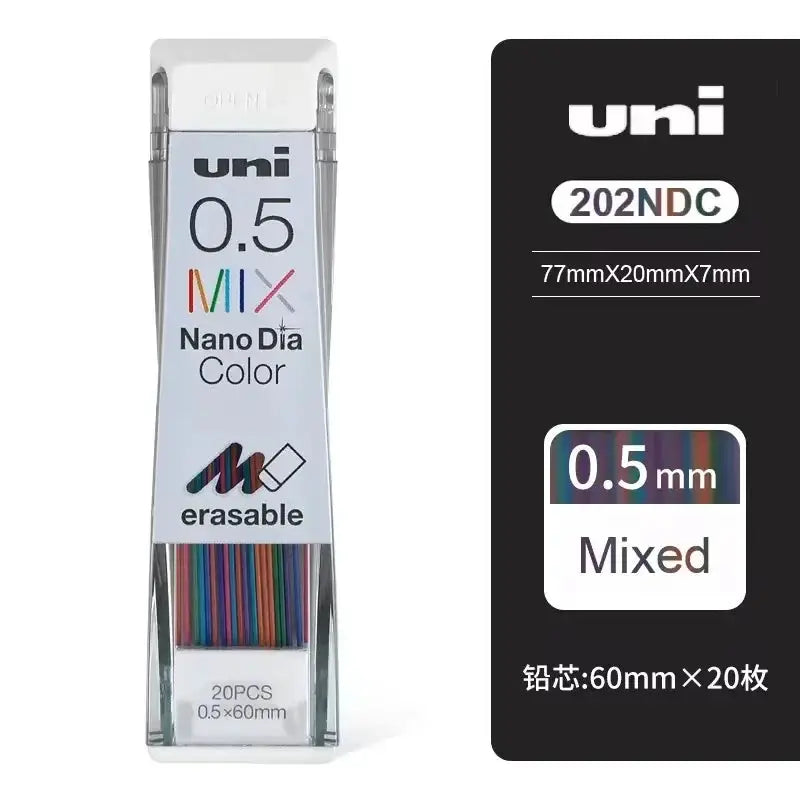 Uni NanoDia Color 0.5mm erasable lead set, mixed colors, 20 pcs, Simples Market