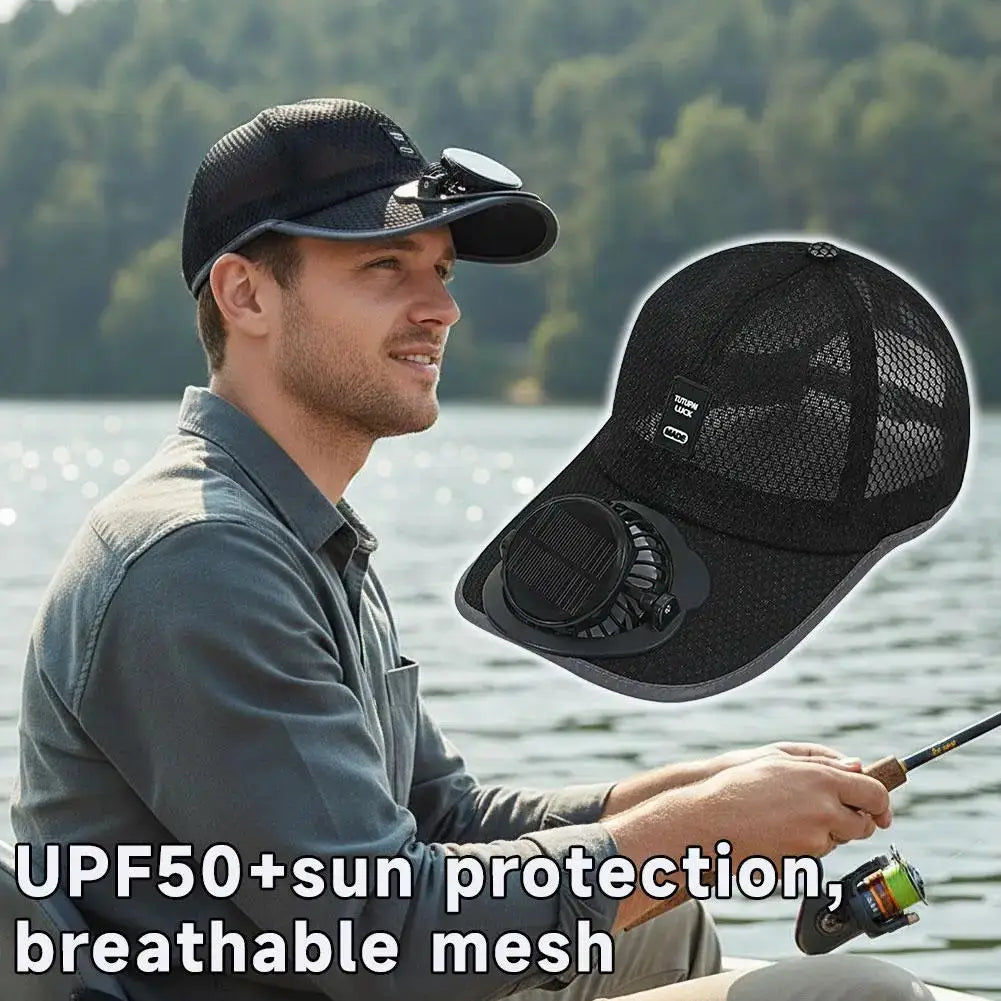 Breathable Sun Hat With Solar Powered Fan Usb Charging Outdoor Sun Protection Sunshade Baseball Cap
