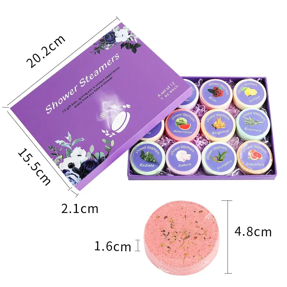 Aromatherapy Shower Steamers 12 Pack Gift Set With Essential Oils For Self Care Spa Birthday Gifts For Women