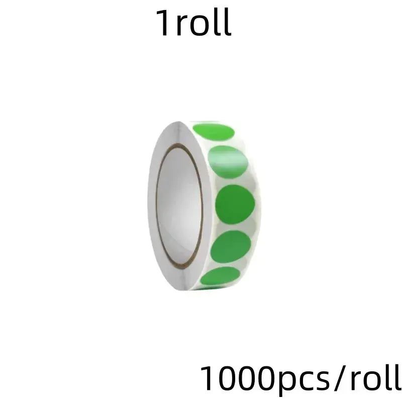 1000 Color Dot Label Stickers Coated Paper Round Sticker Rolls for Color Coding Kawaii Stationery Aesthetic