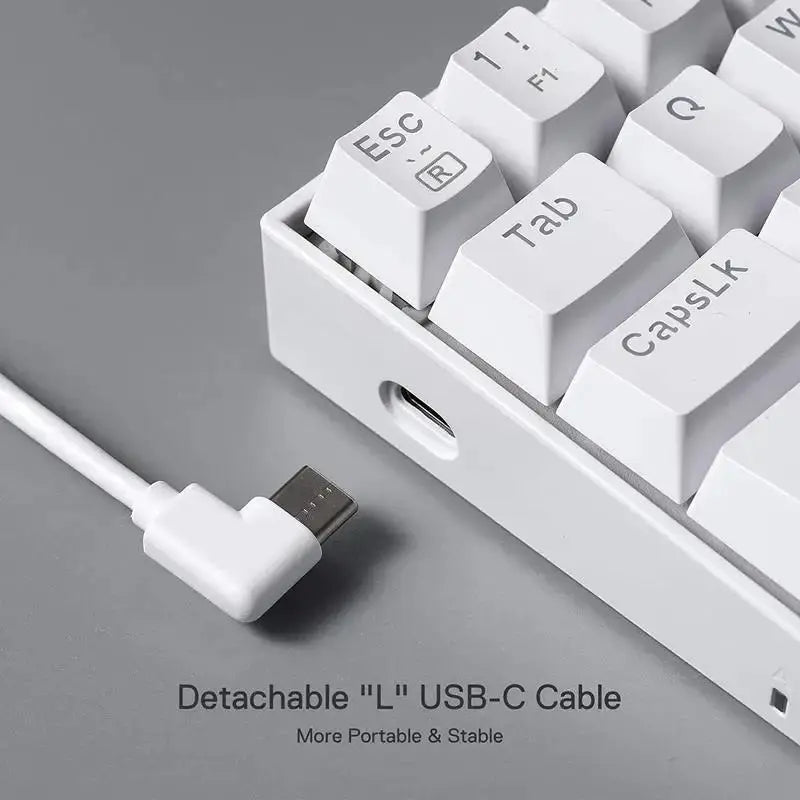 Redragon K630 Dragonborn white 60% mechanical keyboard with detachable USB-C cable