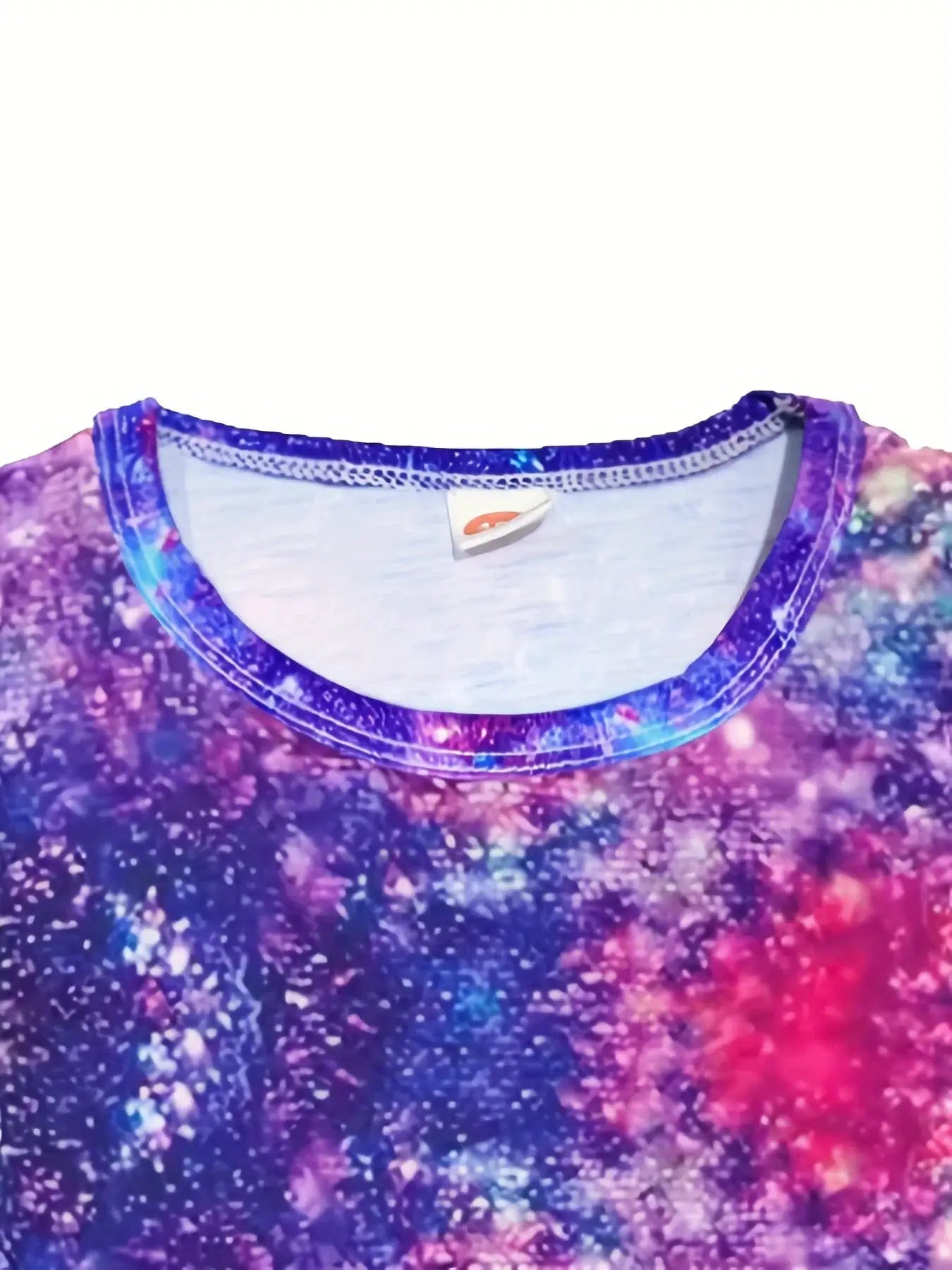 Girls Starry Unicorn Digital Print Round Neck Short Sleeve Party Casual Dress Ages Four To Six