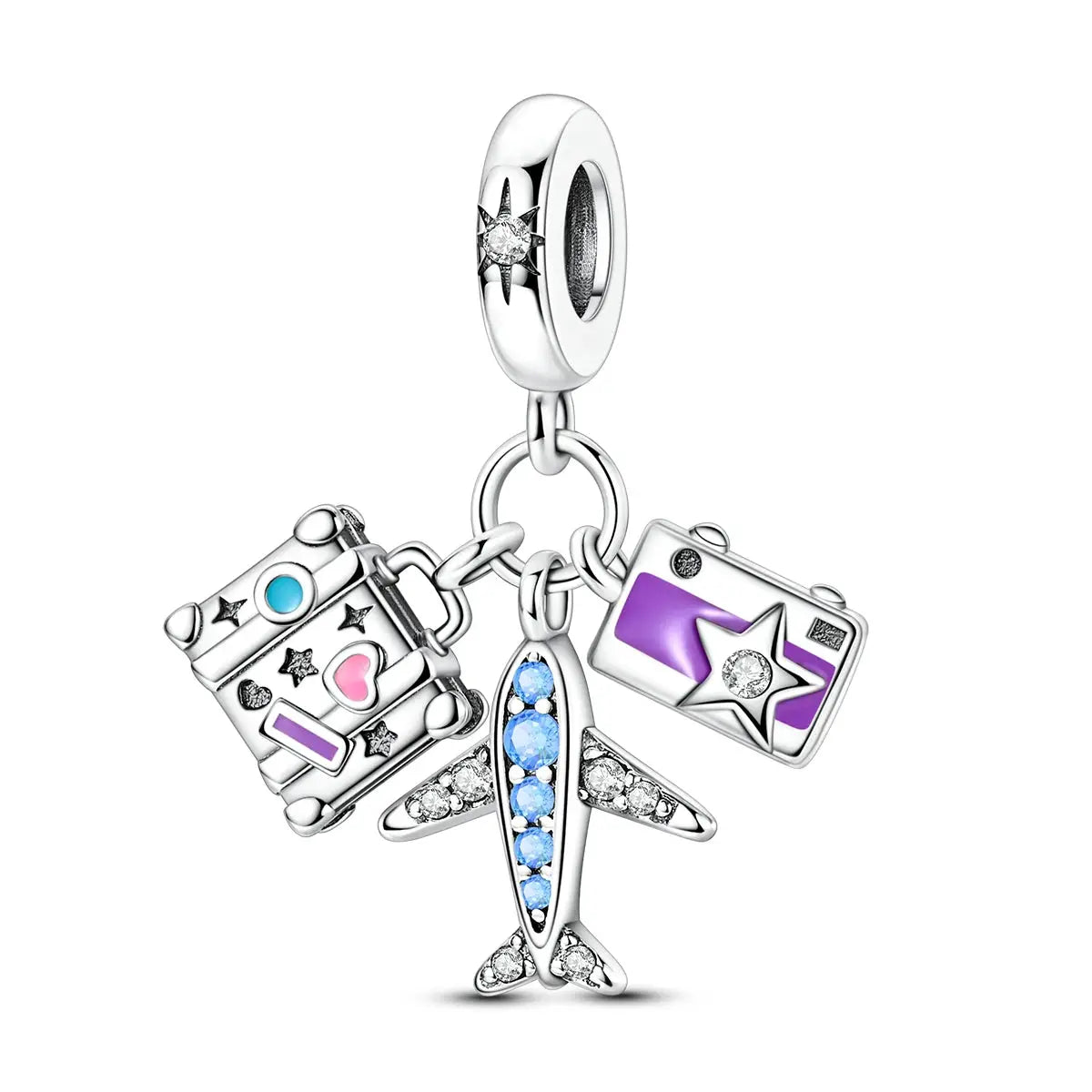 Travel Charm 925 Silver Plane Pendant Eiffel Tower Bead Charm For Bracelet Women Fashion Jewelry