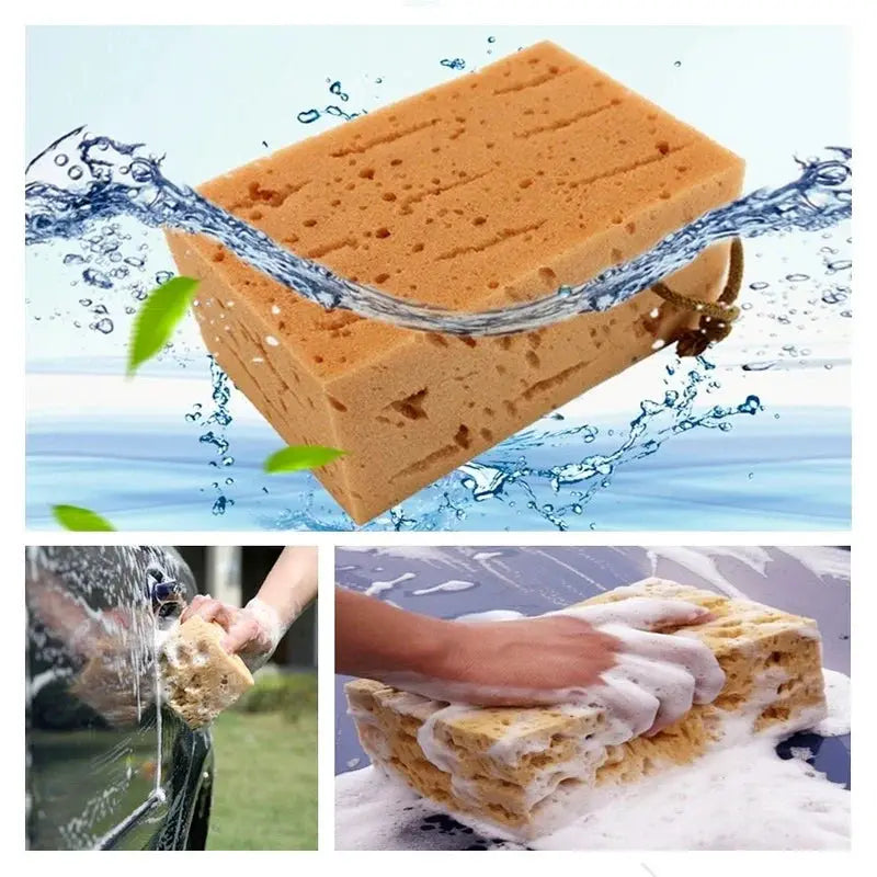 Large Honeycomb Car Wash Sponge Block For Cars And Motorcycles 17x11x9 Cm Cleaning Tool