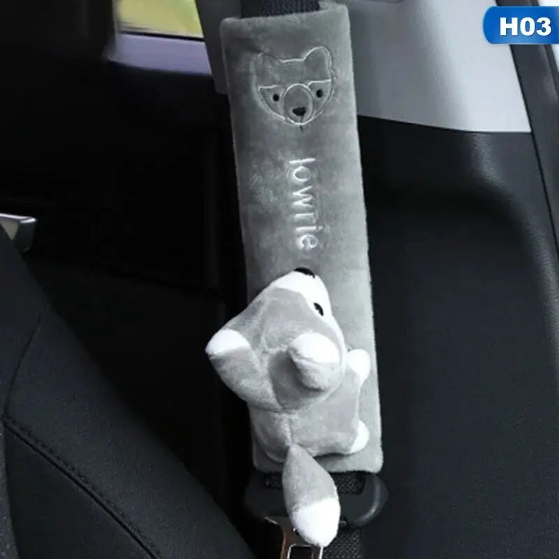 Cute Animal Car Seat Belt Pads Universal Fit Cushion Cover For Shoulder Straps And Belt Protection