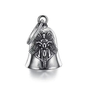 Angel Wings Motorcycle Bell Pendant Keychain Zinc Alloy Punk Rock Mens Riding Gift Accessory