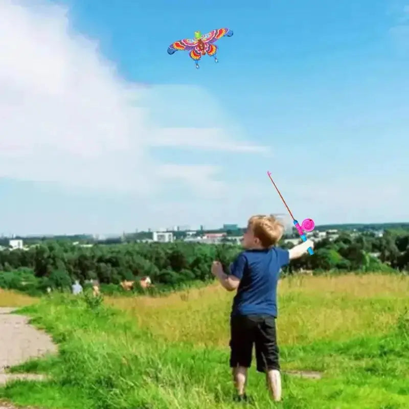 Cartoon Eagle Kids Foldable Mini Plastic Toy Outdoor Flying Kite For Fun And Active Play