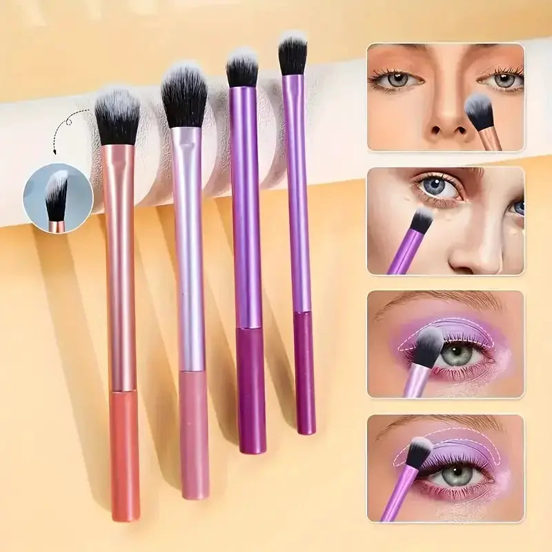 LuxeGlam 8 Piece Makeup Brush Kit With Soft Synthetic Hair For Flawless Blending On Foundation Blush And Eyeshadow