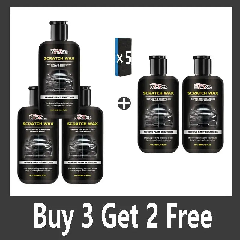 Simples Market car scratch repair wax kit with black bottles and a 5-sponge pack; Buy 3 Get 2 Free.