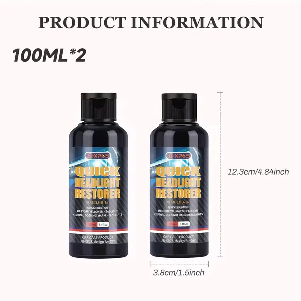Headlight restoration paste set, 2 x 100ml bottles, Simples Market