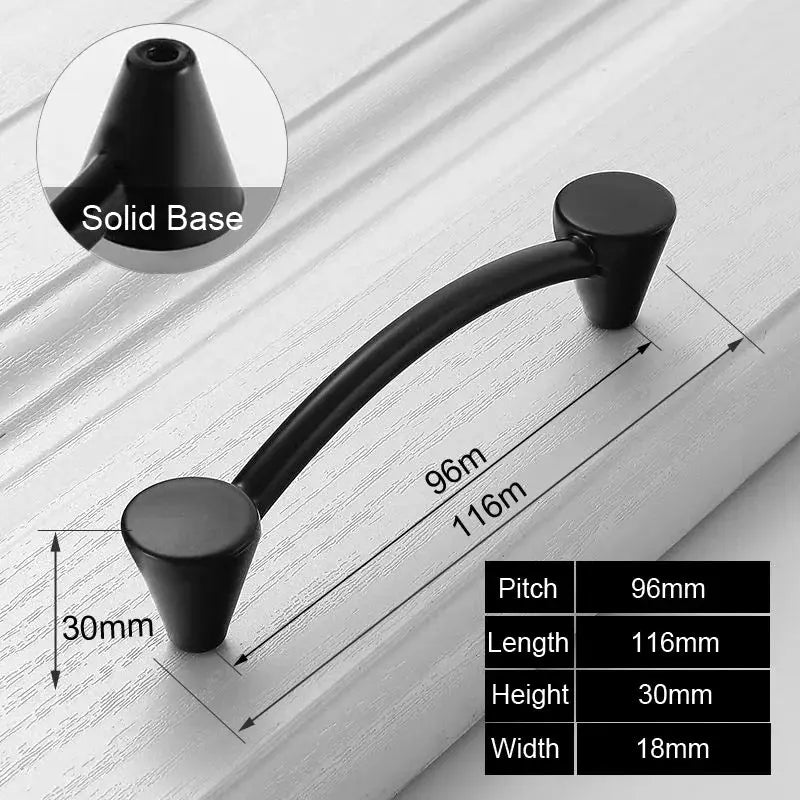 Black Aluminum Cabinet Knobs And Handles For Kitchen And Furniture Drawer Pulls Cupboard Handles