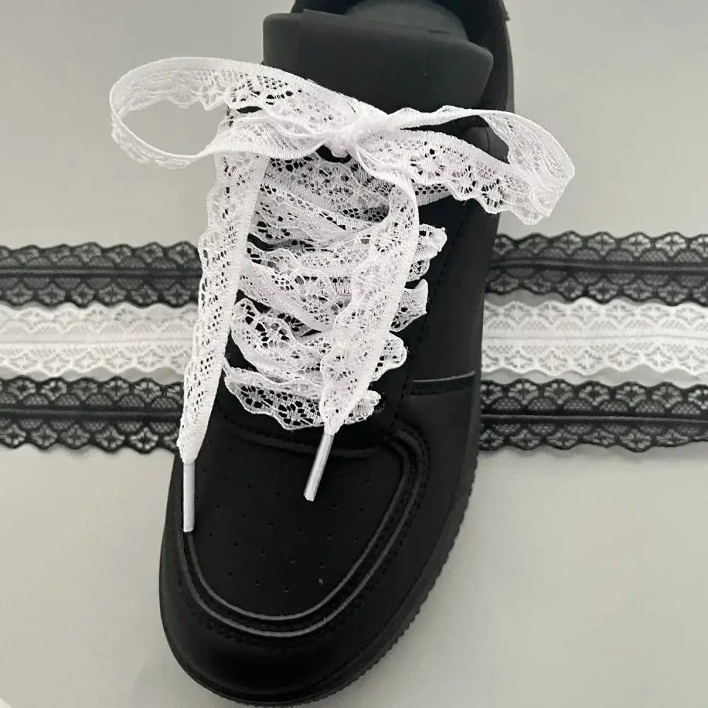 Women's lace-up shoelaces for sneakers, white lace, Simples Market