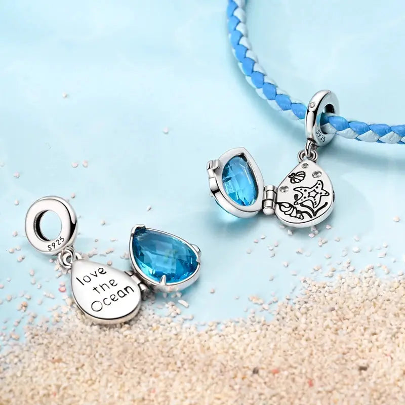 New 925 Sterling Silver Charms Beads Pendants Tree of Life Turtle Gemstone Sunflower for Women Bracelet Jewelry Gift