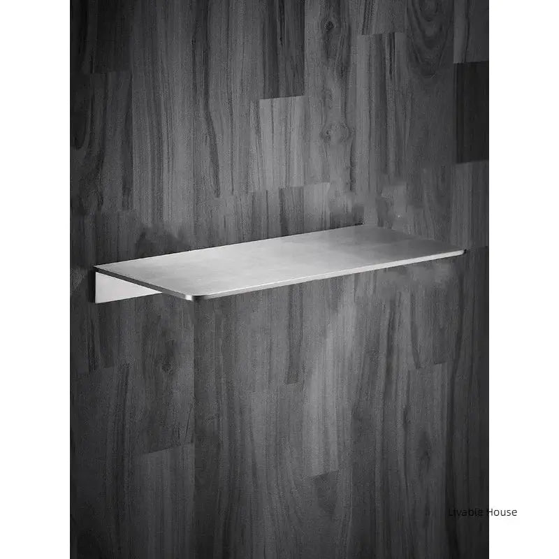 Stainless steel brushed chrome bathroom corner shelf, wall-mounted, by Simples Market