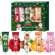 Hand cream gift set, 5x30g tubes in a festive green Miss Factor X box (rose, sakura, vanilla, coconut, orange).