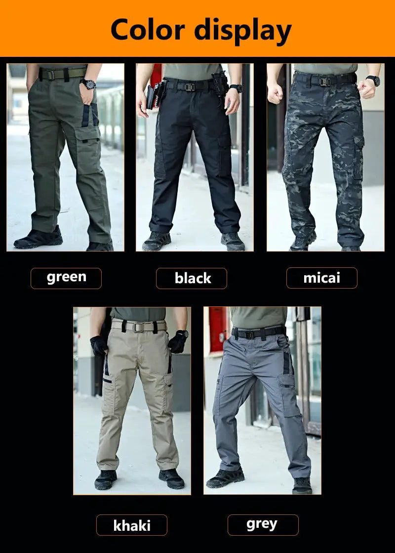New tactical work pants; outdoor cargo trousers with multi pockets in green, black, camo, khaki, grey (5 colors)