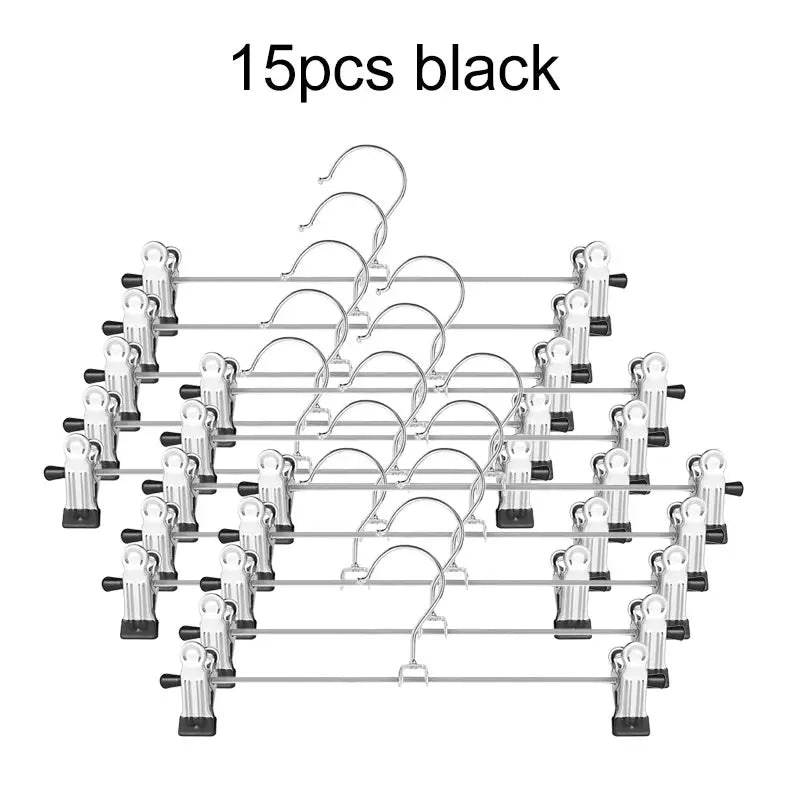 Metal pants drying racks, 15pcs black with clip hangers by Simples Market