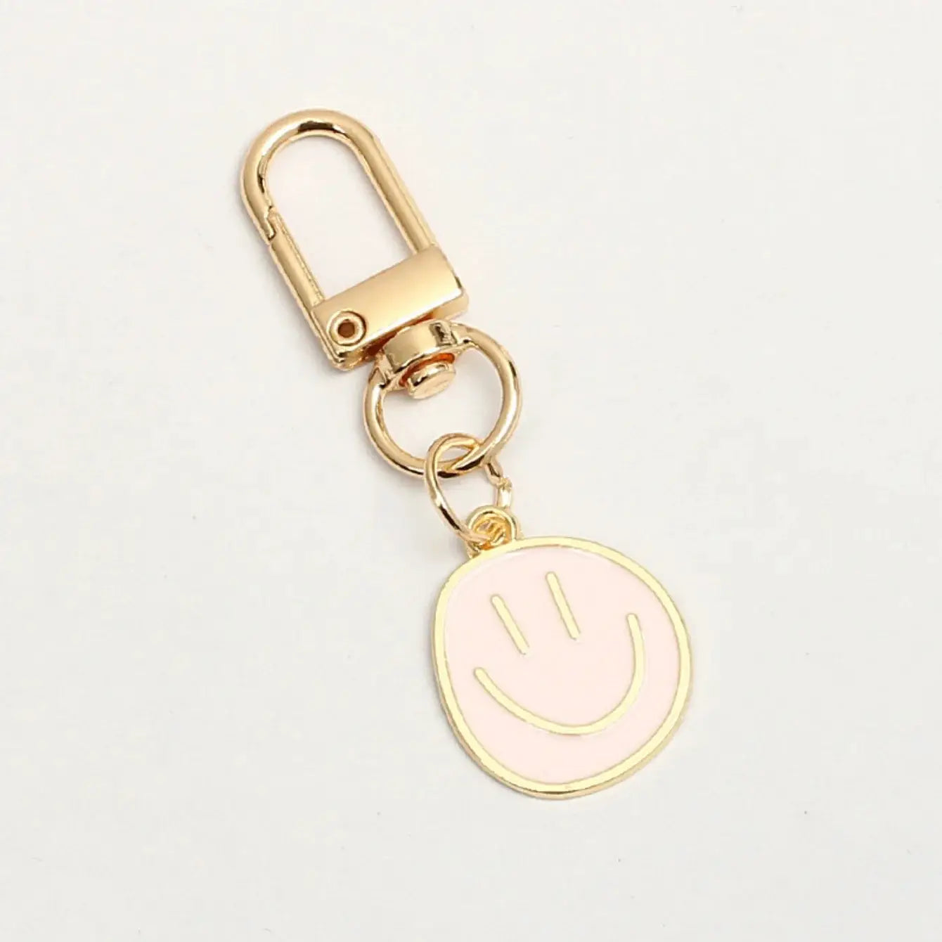 Smile Face Keychain Enamel Metal Key Ring Bag Accessory For Women And Ladies Multi Color Cute Pendant