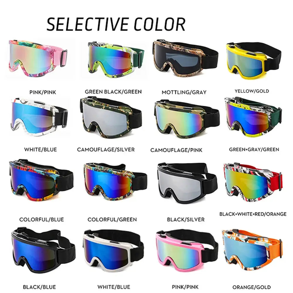 SummitVision Large Frame Ski Goggles Colorful Lens Anti Collision Anti Glare For Snowboarding And Skiing