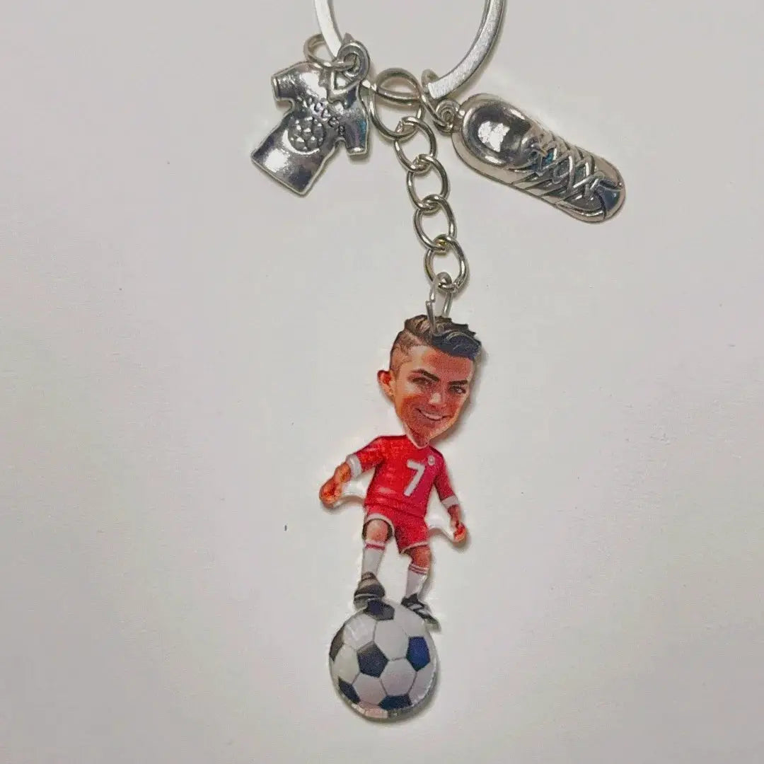2D Ronaldo Keychain Cristiano Football Pendant Flat Acrylic Ornament