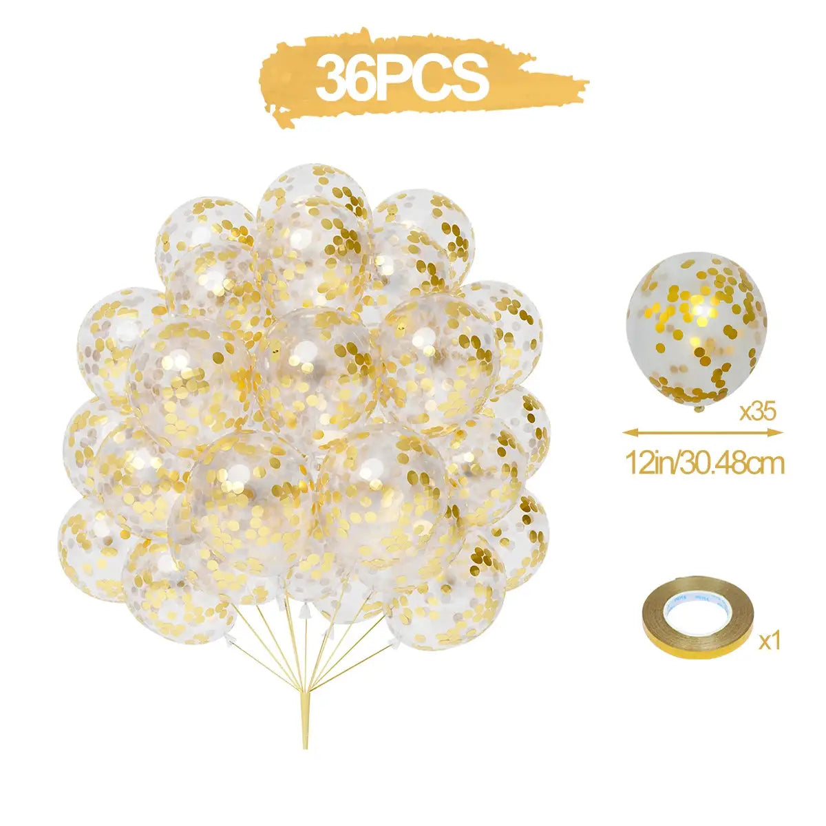 Metallic Pearl Latex Balloons Confetti Gold Set 31 36 37 51 101 Pcs For Birthday Weddings Baby Shower Decor