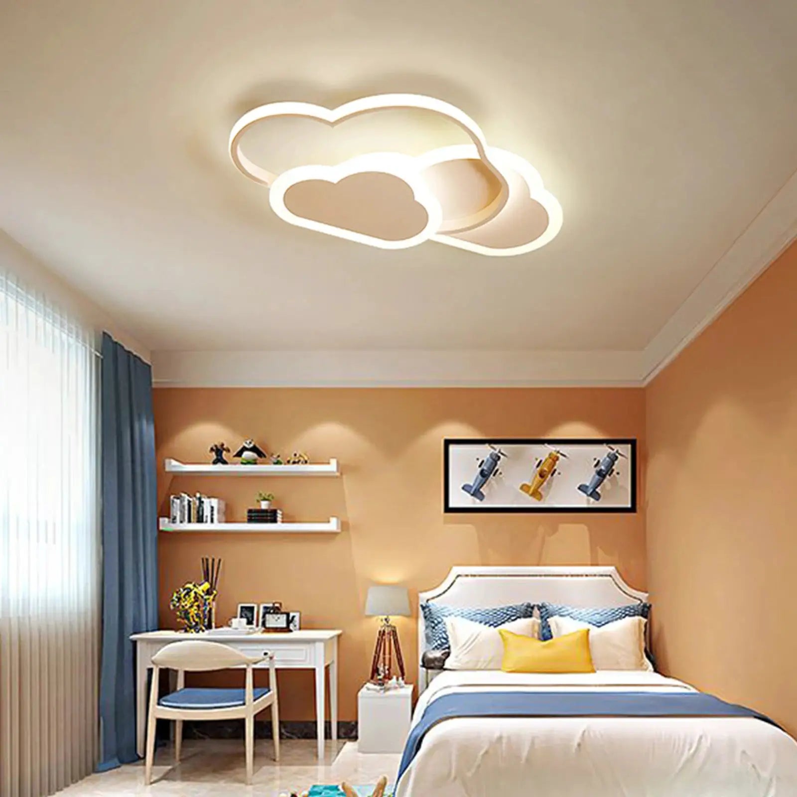 Cloud-shaped LED ceiling lamp, 22-in, modern minimalist lighting by Simples Market