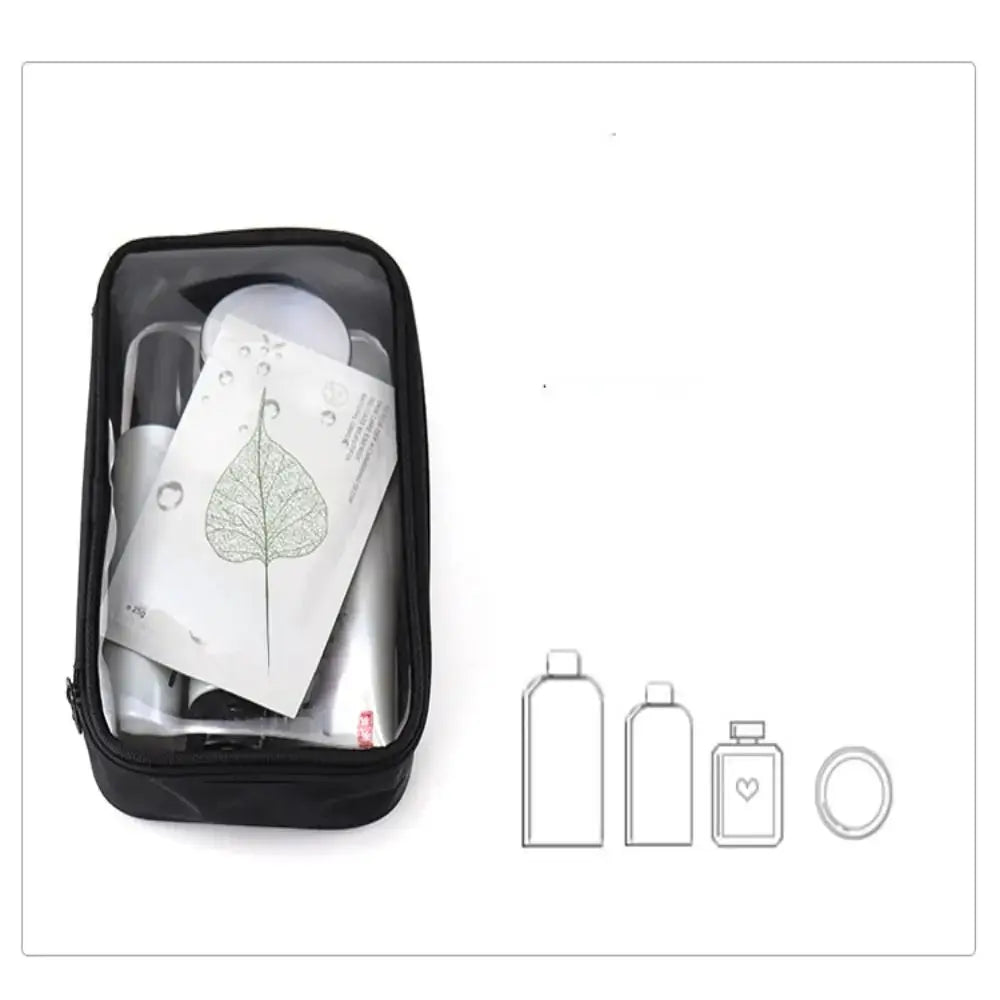 Transparent Travel Makeup Bag Zippered Waterproof Clear Cosmetic Organizer For Women Toiletries Kit