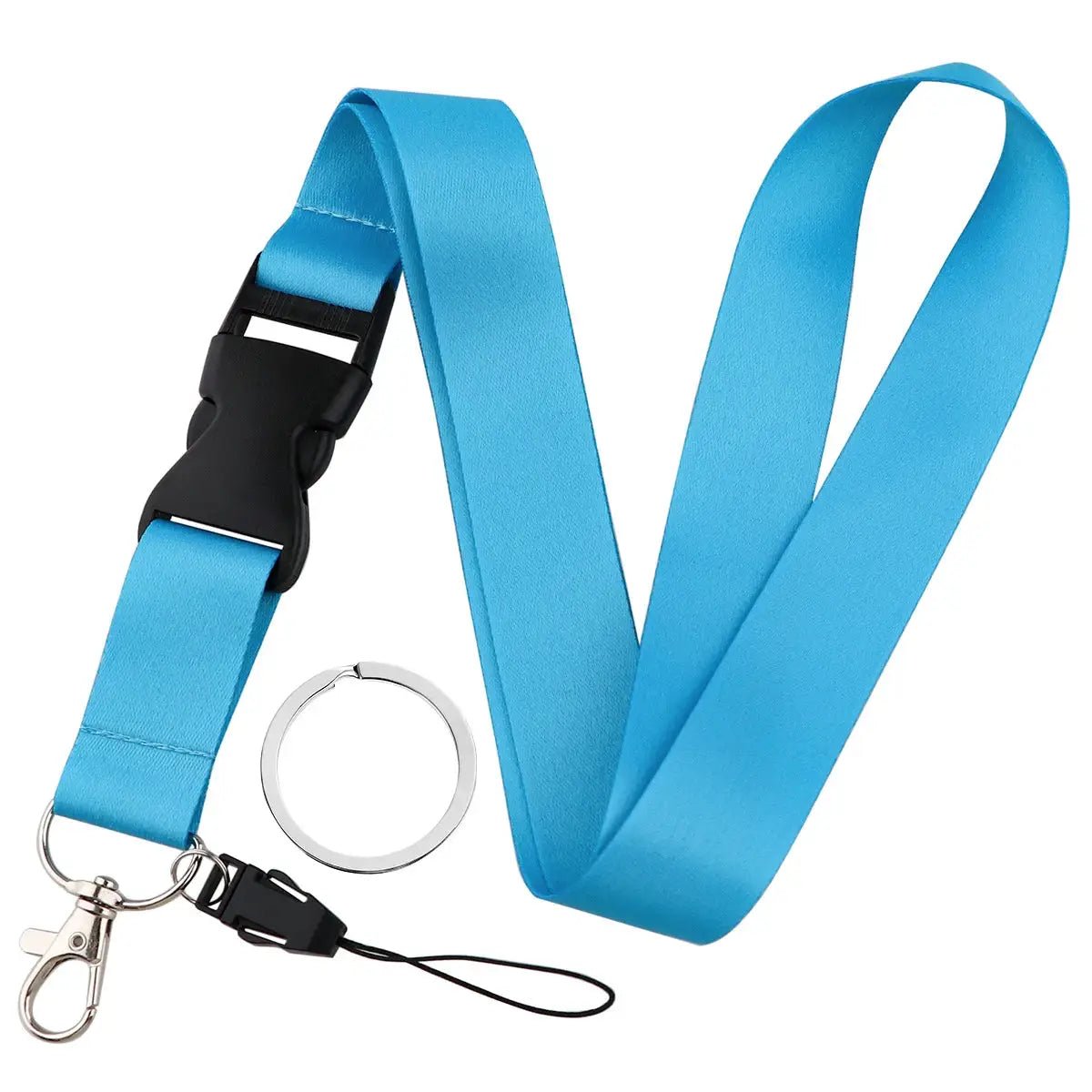 Fashion Mobile Phone Lanyard Pure Color Neck Strap For Keys ID Card Pass Holder Key Ring With Zinc Alloy Lobster Clasp - Simples Market