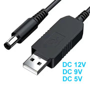 USB 5V to 12V 9V Power Boost Module Converter 5.5 x 2.1mm DC Plug Cable for Router Modem Fan