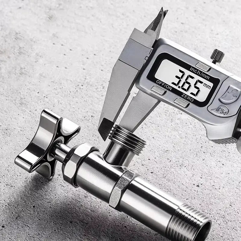 Simples Market stainless steel bathroom triangle valve accessory with threaded fittings for hot and cold water