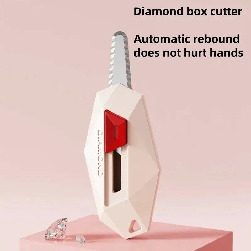 Diamond Design Unbox Knife With Safety Round Head Cutter And Magnetic Box Cutter For Opening Packages And Letters