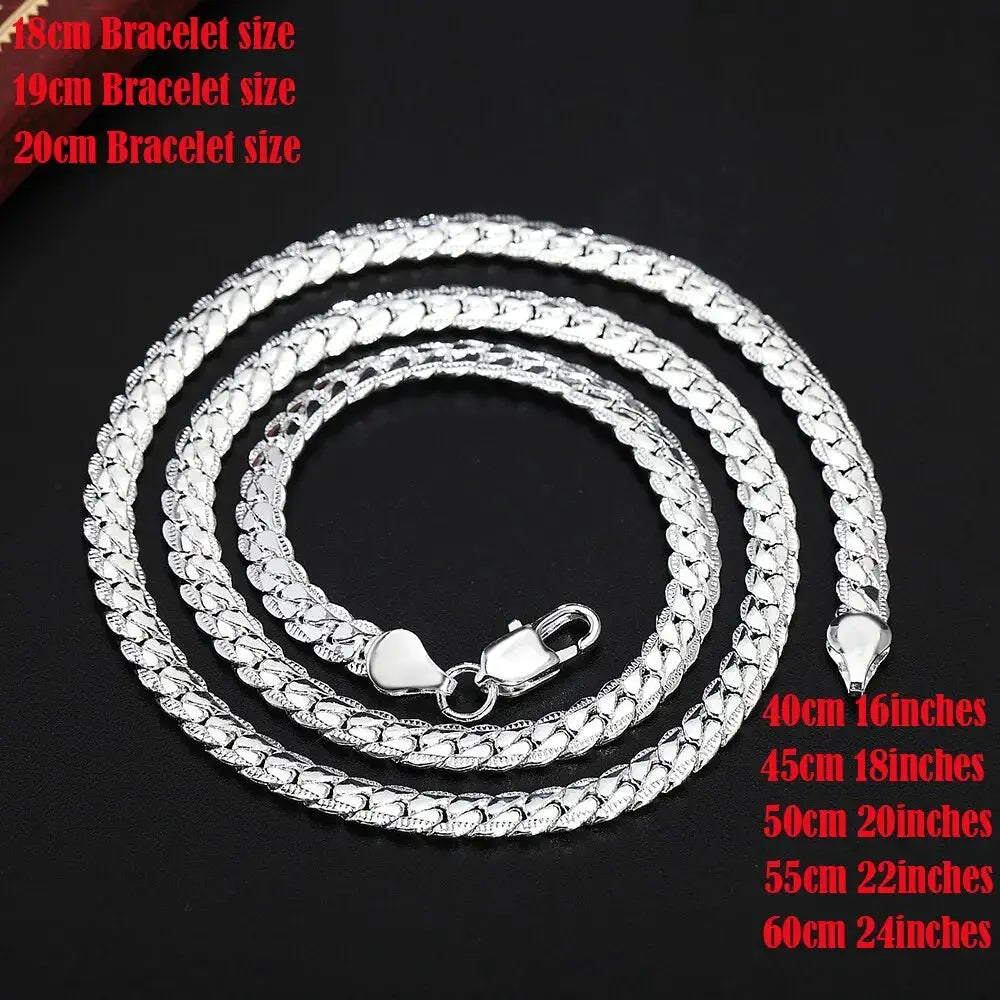 Unisex 6mm Silver Snake Chain Necklace 20 To 60 Cm Luxury Brand Design For Wedding And Engagement Jewelry