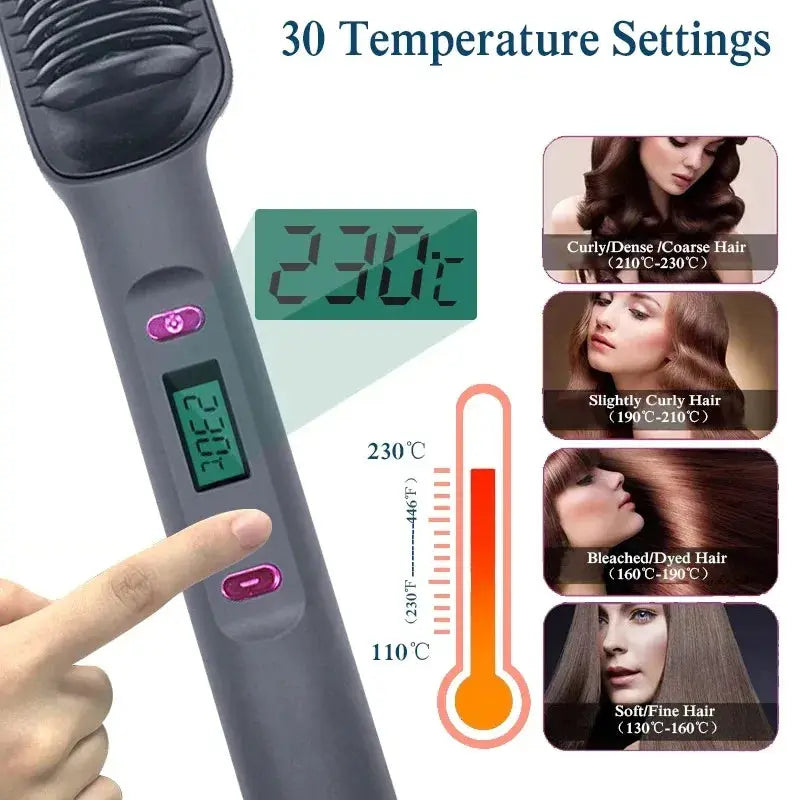 Simples Market electric hot comb straightener with digital display and 230°C max temperature