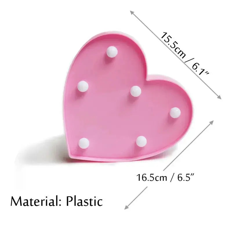 Love Heart LED Lamp for Weddings and Parties Romantic Night Light Pink Red Home Decor Gift