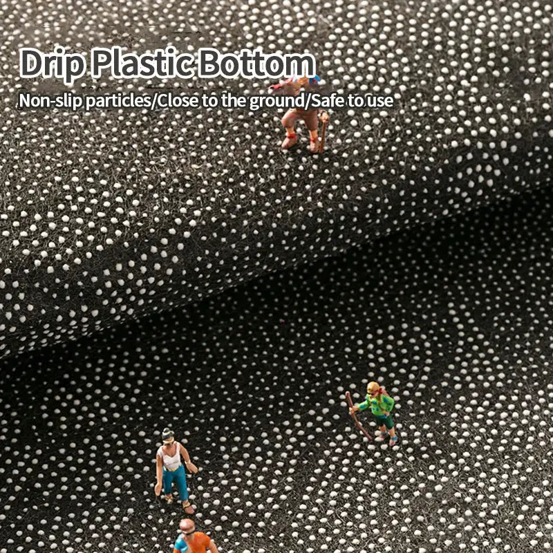 Non-slip kitchen mat long rug, black crystal velvet with white dotted pattern