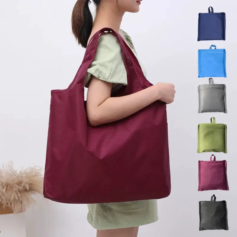 EcoSaver Compact Folding Shopping Bag Reusable Portable Grocery Tote for Travel and Everyday Use