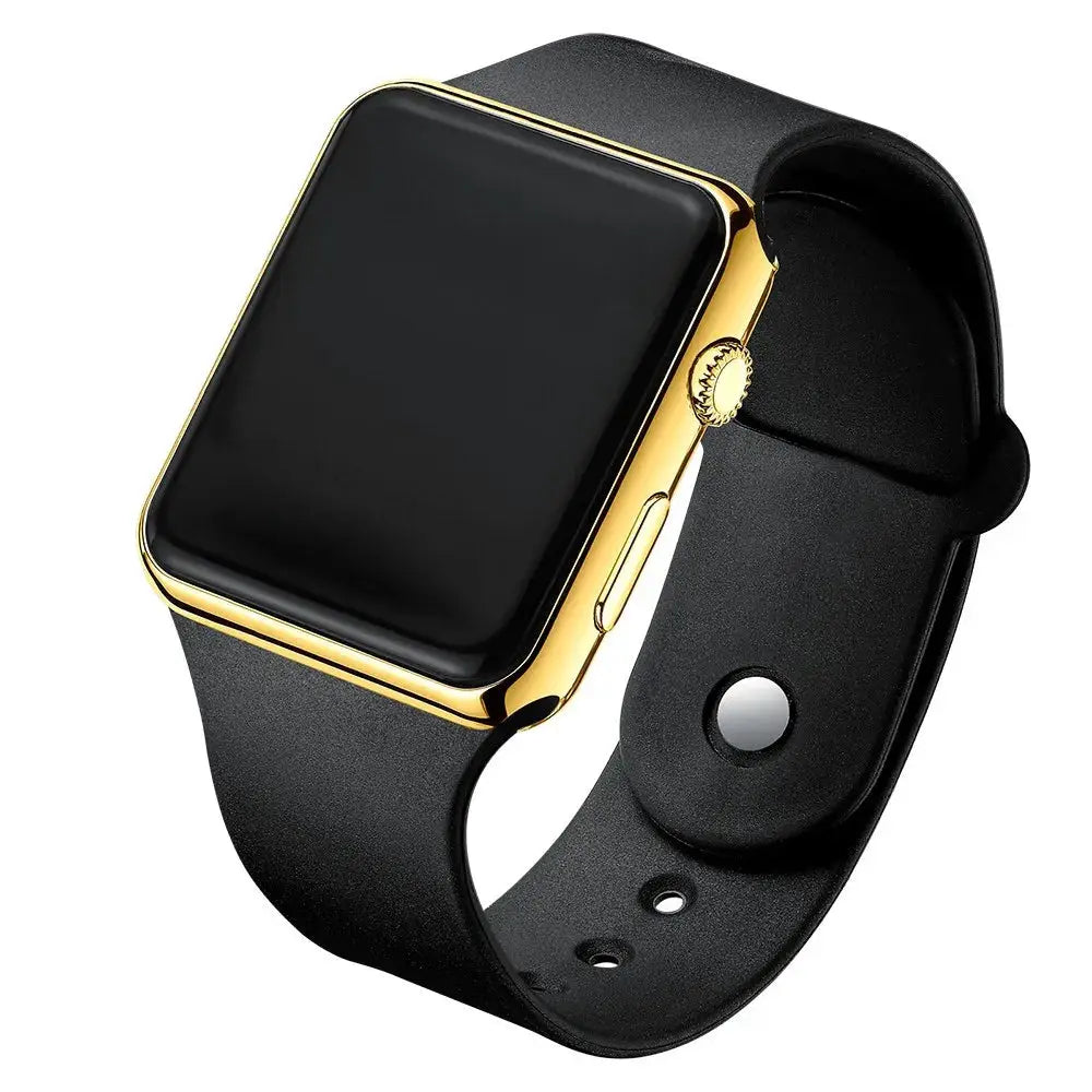 NovaTime Digital LED Watch for Men and Women Sleek Black Silicone Strap Easy Read Display