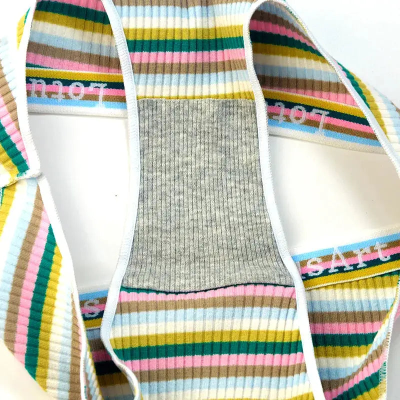 3-pack colorful striped cotton panties for women, low-rise breathable briefs, Simples Market