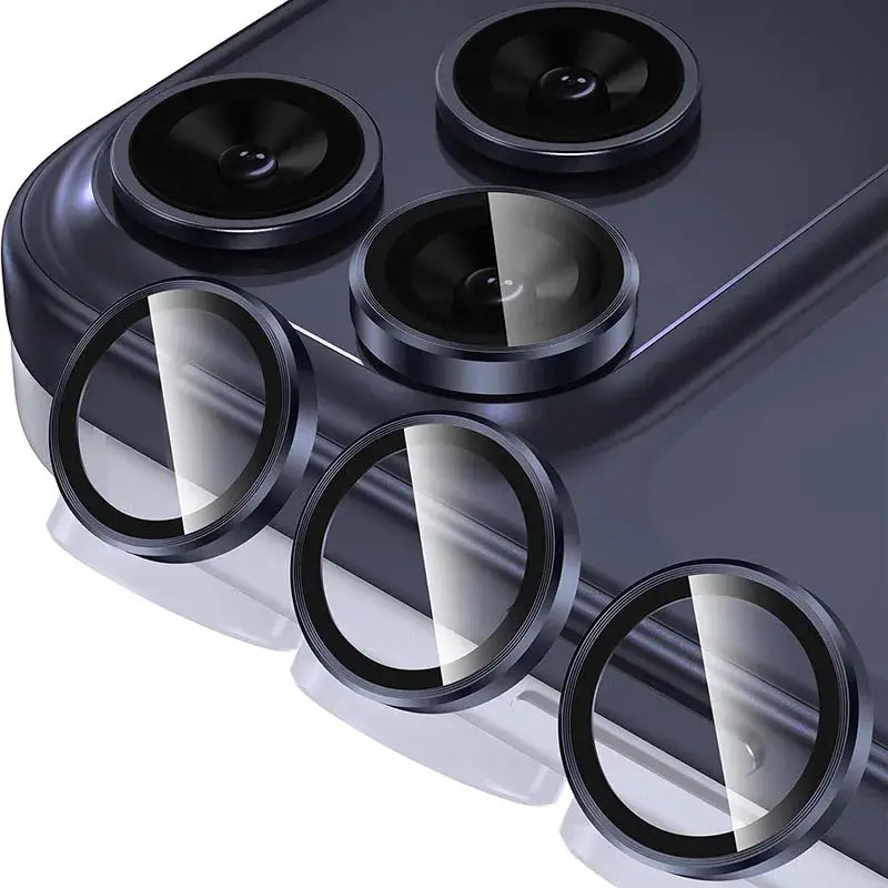 Four metal-ring camera lens protectors for iPhone 17 Pro/Max by Simples Market