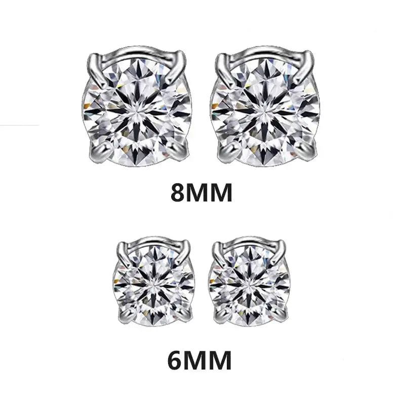 Crystal Magnetic Ear Stud Clip Earrings For Men And Women Unisex Non Piercing Punk Round Zircon Stainless Steel