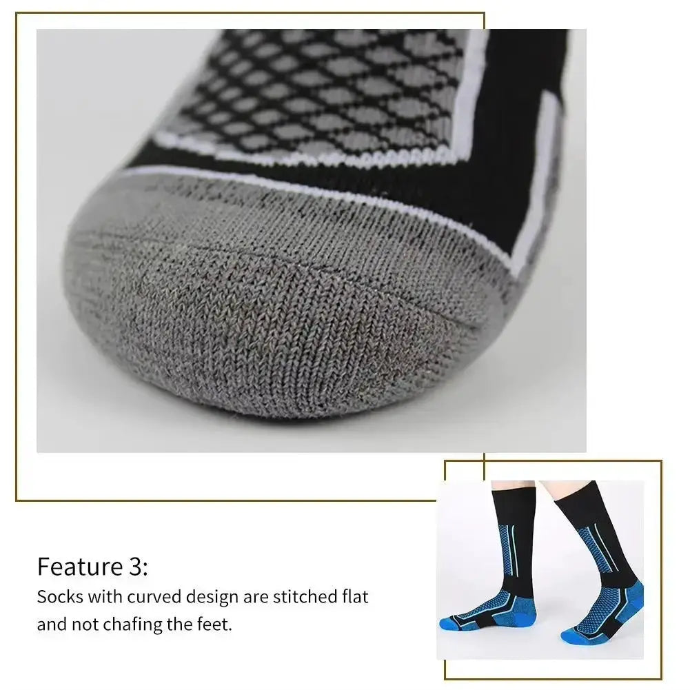 Dizetion Winter Warm Thickening Ski Stockings For Women Men Children Outdoor Anti Cold High Altitude Sports Socks