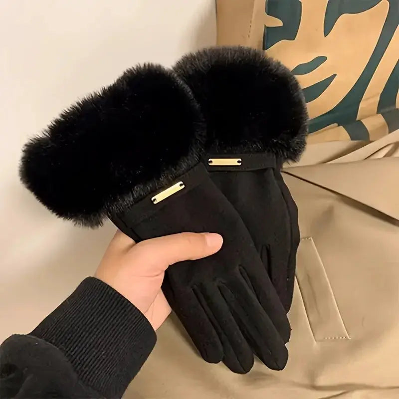 PolarGuard Womens Winter Thick Windproof Driving Gloves With Touchscreen Compatibility For Cold Weather Rides