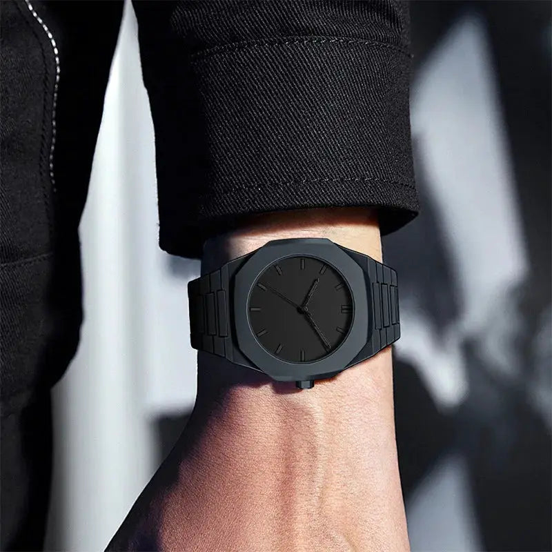 NovaTime Minimalist Quartz Watch For Men With Lightweight Plastic Strap Waterproof Durable Build And Classic Style