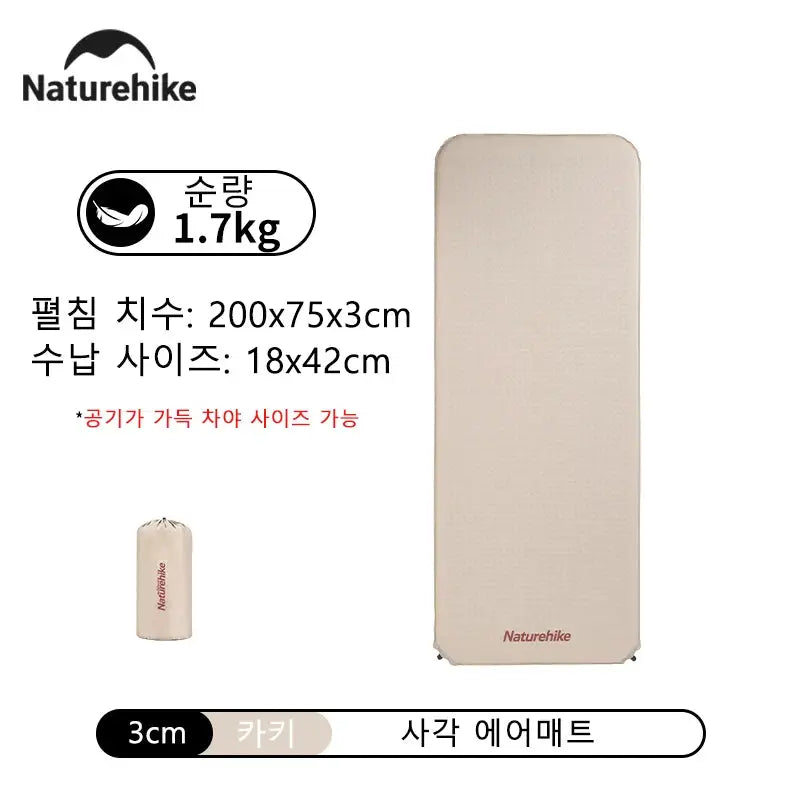 Naturehike 2025 Self Inflating Air Mattress 6cm Thick Ultralight Camping Pad For Outdoor Picnic Folding Air Mat